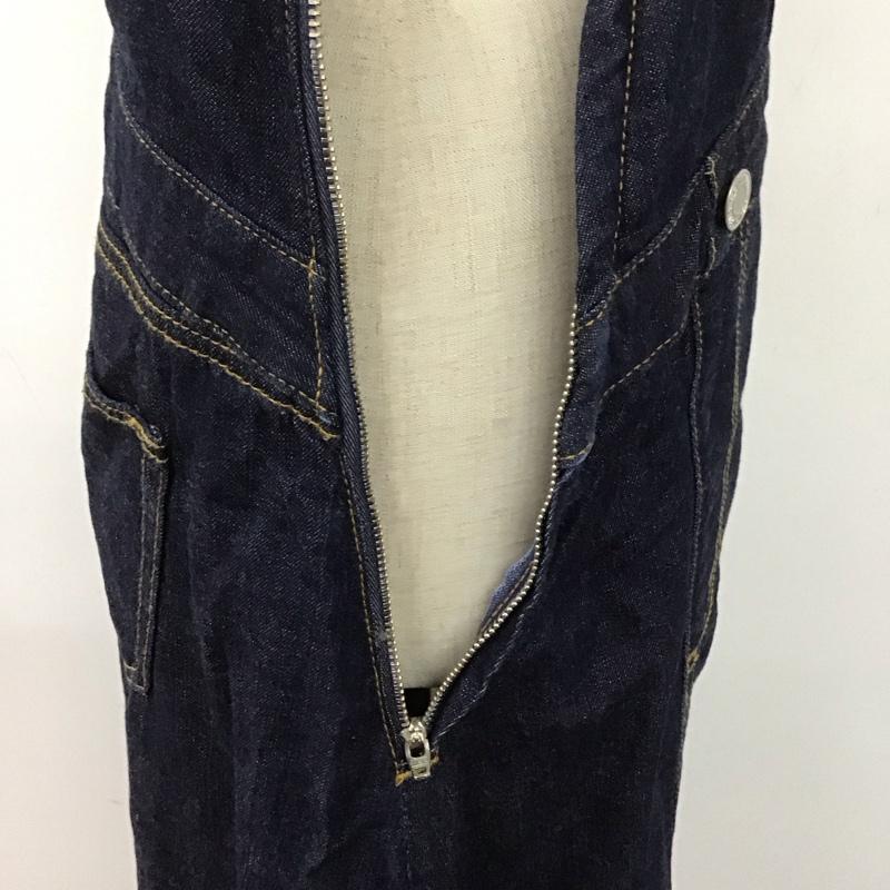 エヴリス EVRIS ワンピース ロングスカート 372020300701-01 ステップヘムプリーツロングワンピース 2WAY ワンショルダー デニム FREE 無地 インディゴ / インディゴ / X 白 / ホワイト /  レディース USED 古着 中古 10107370