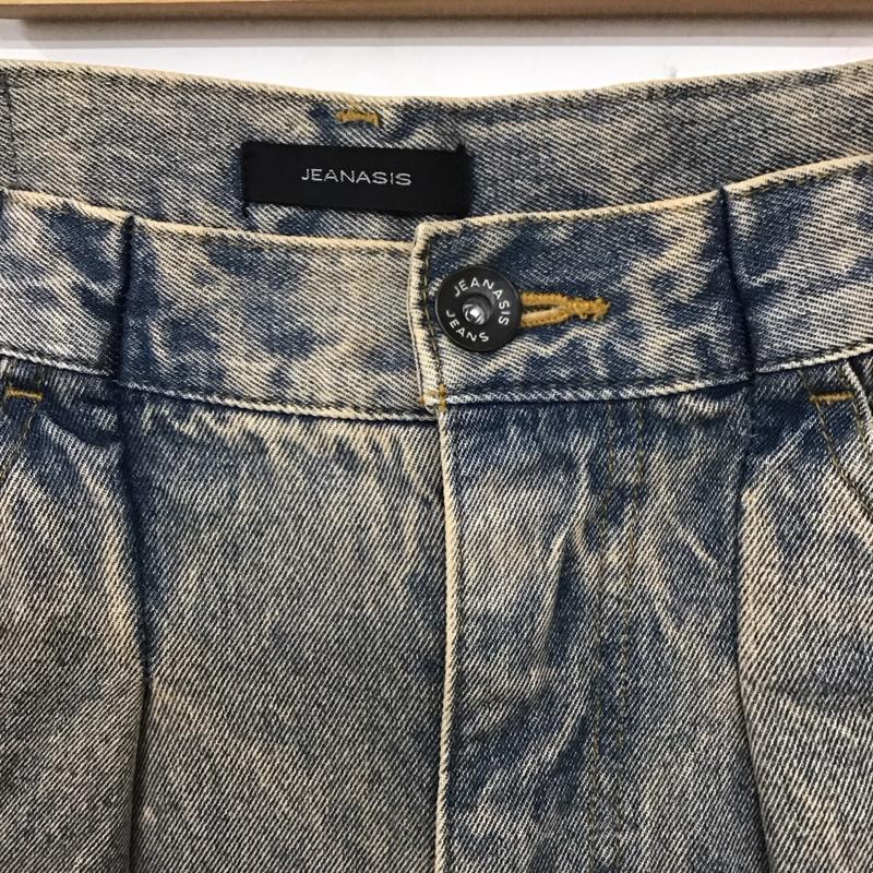 ジーナシス JEANASIS パンツ デニム、ジーンズ JS050892AA ワイドパンツ タックデニムワイドパンツ M 無地 水色 / ライトブルー /  レディース USED 古着 中古 10129774
