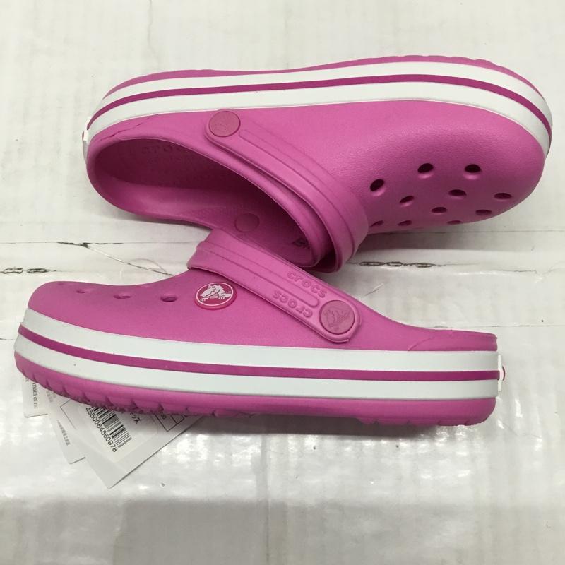 クロックス crocs シューズ シューズ crocbamd clog k 18.5cm 18.5cm 無地 桃 / ピンク /  ガールズ USED 古着 中古 10122297