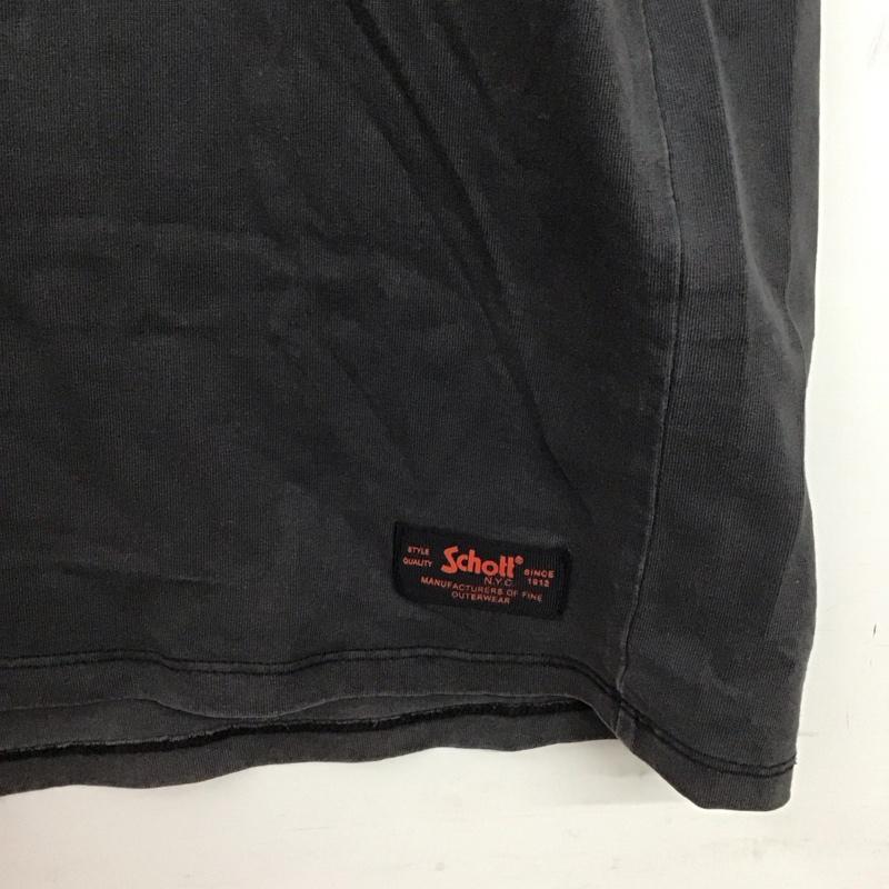 ショット schott Tシャツ 半袖 半袖カットソー プリントTシャツ クルーネックカットソー M ロゴ、文字 ダークグレー / ダークグレー /  メンズ USED 古着 中古 10146050
