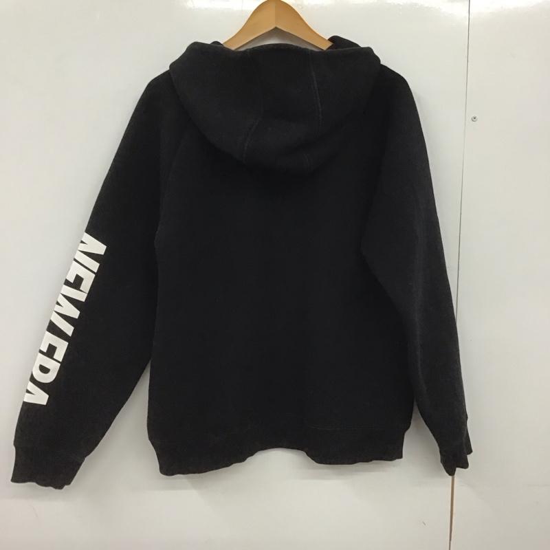 ニューエラ NEW ERA パーカー 長袖 ジップアップパーカー 長袖パーカー カジュアルジャケット L ロゴ、文字 黒 / ブラック /  メンズ USED 古着 中古 10148003