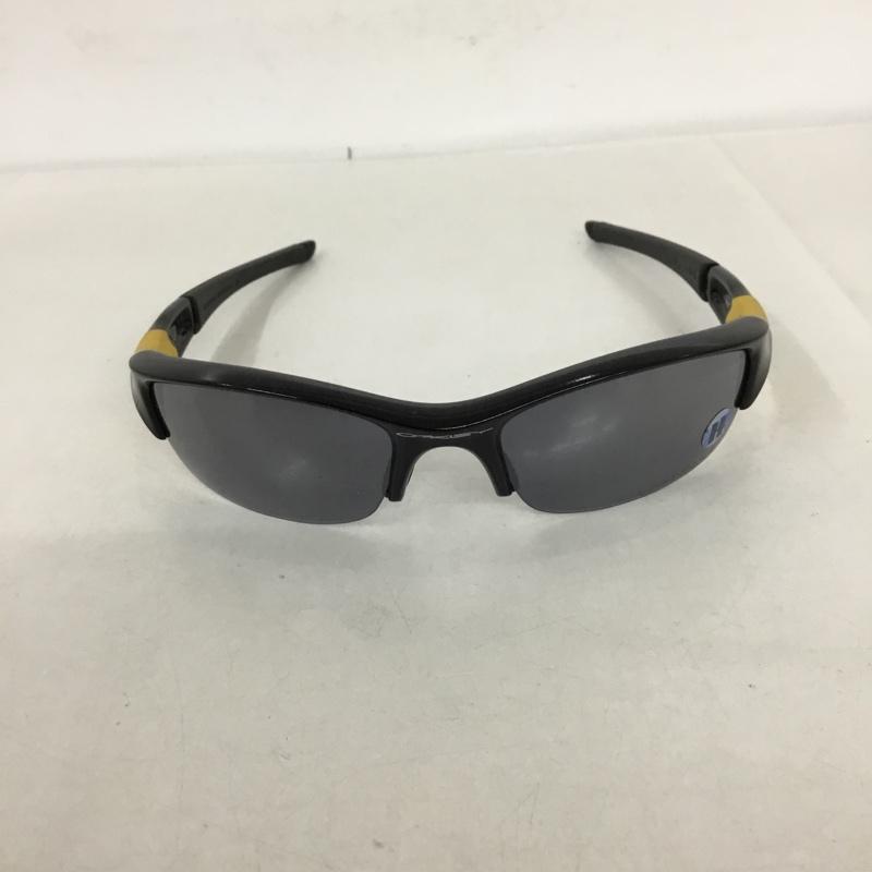 オークリー OAKLEY めがね・サングラス サングラス 12-762 FLAK JACKET スポーツサングラス ミラーレンズ ロゴ、文字 黒 / ブラック / X 黄 / イエロー /  メンズ USED 古着 中古 10129361