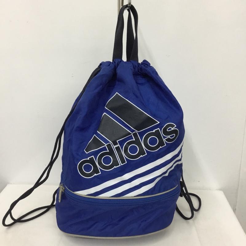 アディダス adidas リュックサック、デイパック リュックサック、デイバッグ ジムサック ナップサック プールバッグ スイミングバッグ ロゴ、文字 青 / ブルー /  メンズ USED 古着 中古 10150739