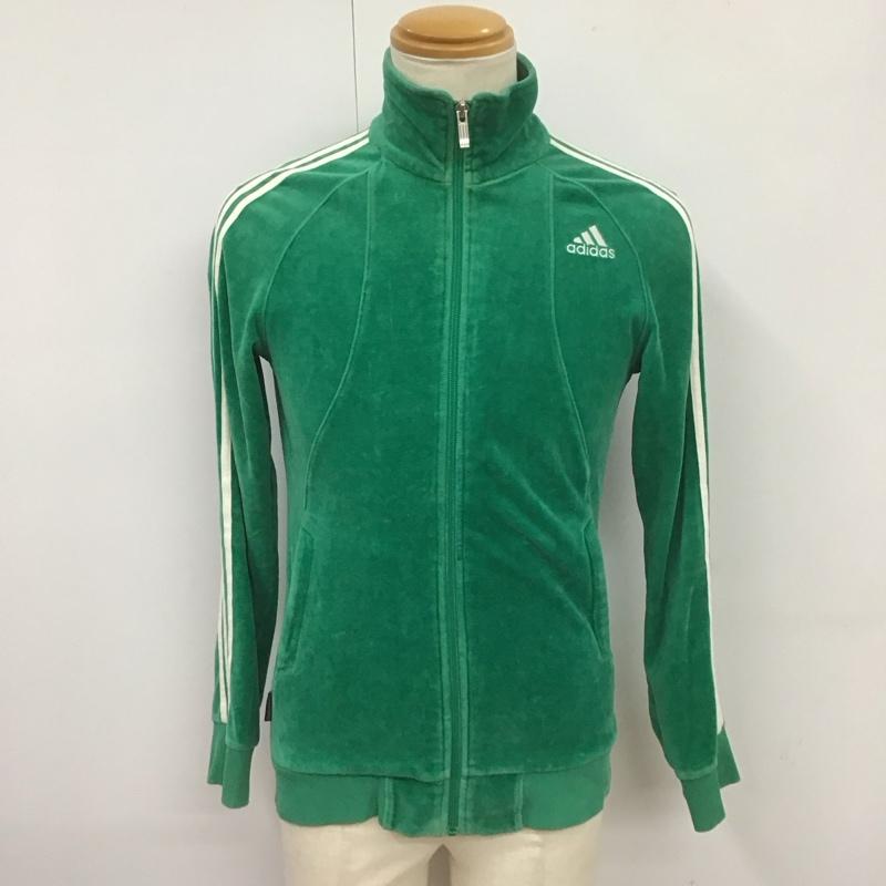 アディダス adidas ジャケット、上着 ジャンパー、ブルゾン ジップアップジャケット ジャンパー ジャケット カジュアルジャケット ジャージ S ロゴ、文字 緑 / グリーン /  メンズ USED 古着 中古 10123797
