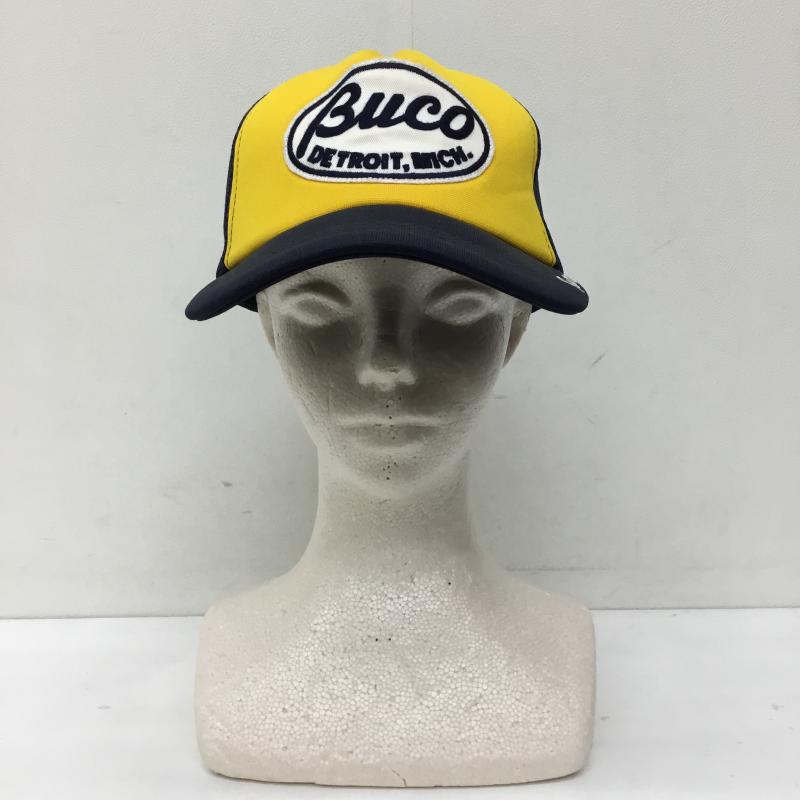 ブコ BUCO 帽子 キャップ ロゴ、文字 紺 / ネイビー / X 黄 / イエロー /  メンズ USED 古着 中古 10140577