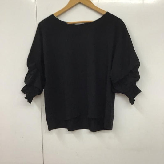 ニコアンド niko and... カットソー 七分袖 L 無地 黒 / ブラック /  レディース USED 古着 中古 10130203