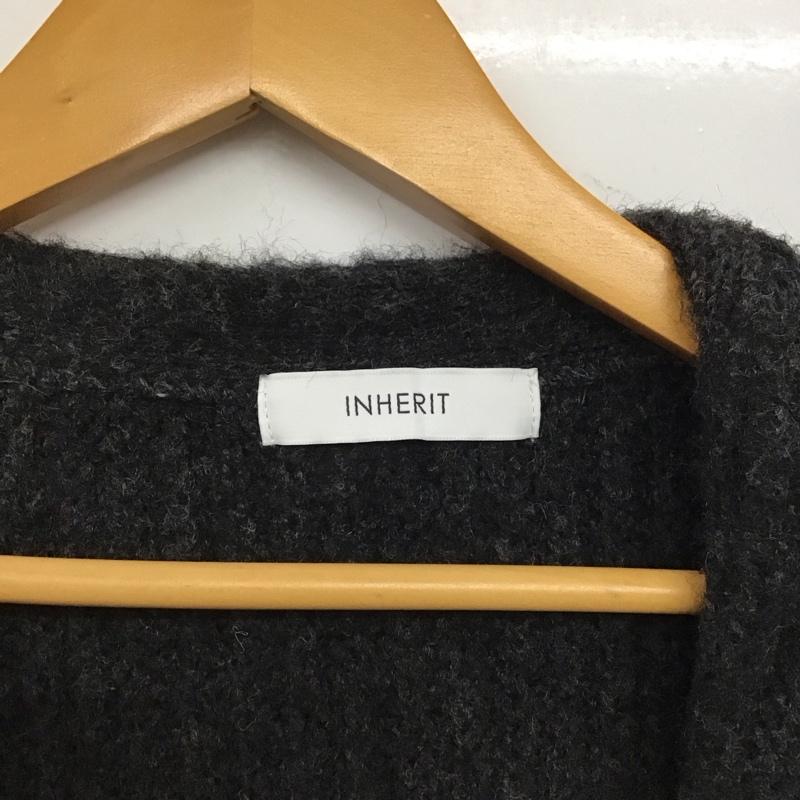 インヘリット INHERIT カーディガン 長袖 長袖カーディガン ニットカーデガン 前開き L 無地 灰 / グレー /  メンズ USED 古着 中古 10141797
