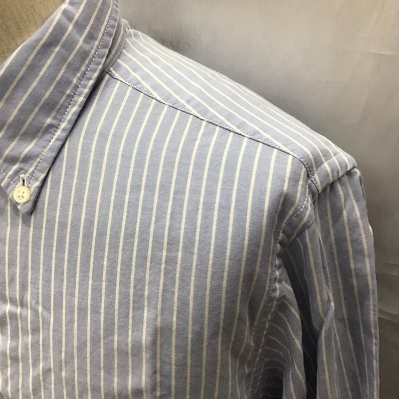 トミーヒルフィガー TOMMY HILFIGER シャツ、ブラウス 長袖 長袖シャツ カラーシャツ ストライプシャツ 長袖カットソー ボタンダウンシャツ リバーシブル M ストライプ 水色 / ライトブルー / X 白 / ホワイト /  メンズ USED 古着 中古 10111710