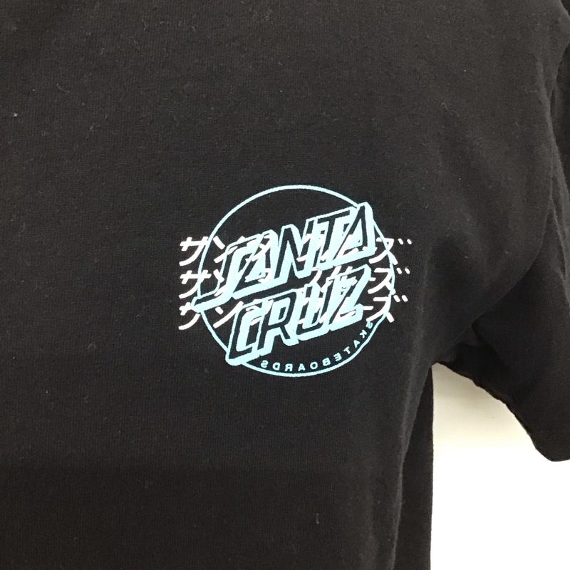 サンタクルーズ SANTA CRUZ Tシャツ 半袖 半袖カットソー プリントTシャツ クルーネックカットソー M ロゴ、文字 黒 / ブラック /  メンズ USED 古着 中古 10123532