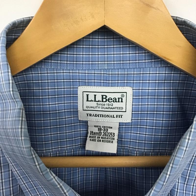 エルエルビーン L.L.Bean シャツ、ブラウス 長袖 長袖シャツ チェックシャツ カラーシャツ ボタンダウンシャツ チェック 水色 / ライトブルー /  メンズ USED 古着 中古 10140714