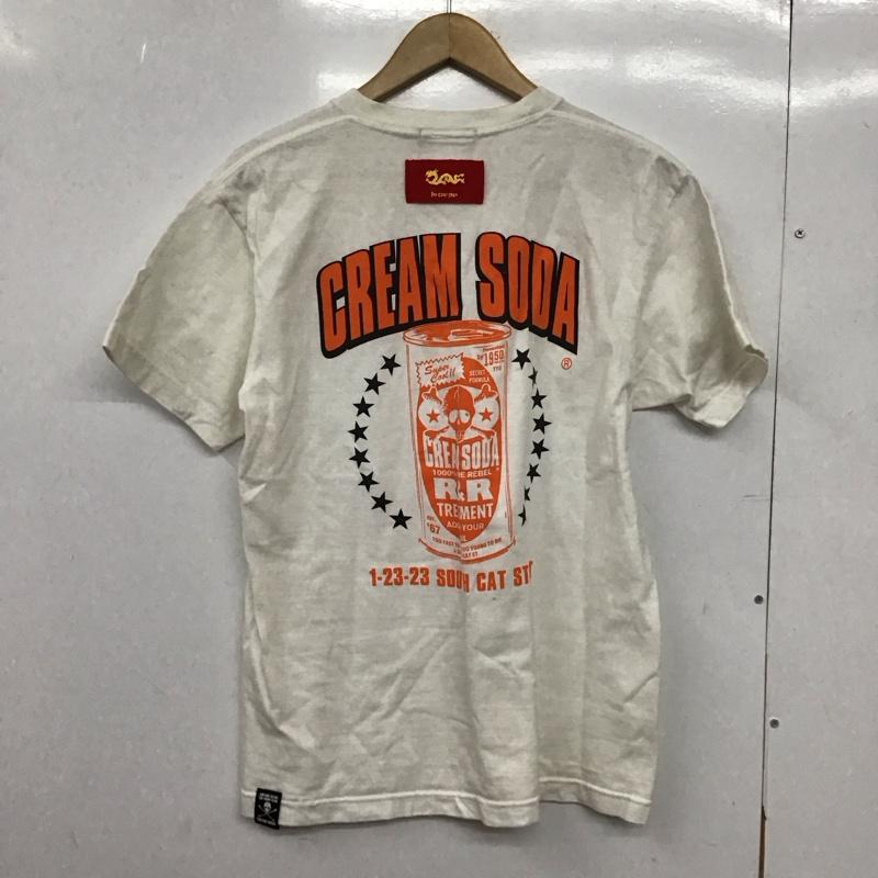 クリームソーダ CREAMSODA Tシャツ 半袖 半袖カットソー プリントTシャツ クルーネックカットソー M プリント 白 / ホワイト /  メンズ USED 古着 中古 10149590