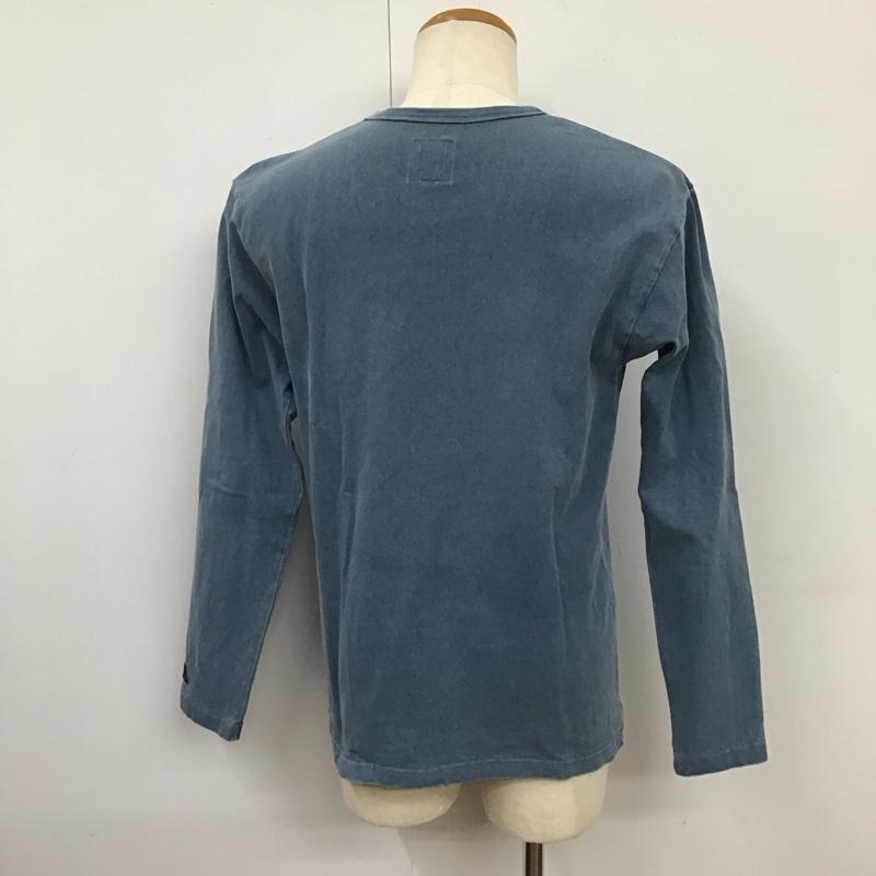 ザノースフェイス THE NORTH FACE Tシャツ 長袖 NT81732 PIGMENT DYE TEE ロンT L ロゴ、文字 青 / ブルー /  メンズ USED 古着 中古 10115596