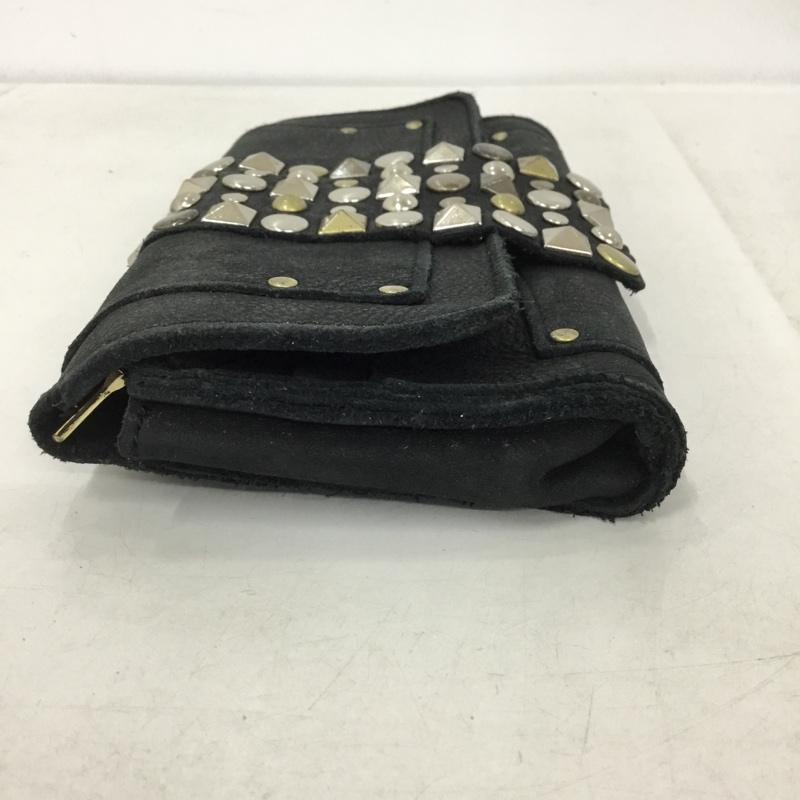 トレ TRES 財布 長財布 スタッズ 無地 黒 / ブラック /  レディース USED 古着 中古 10150710