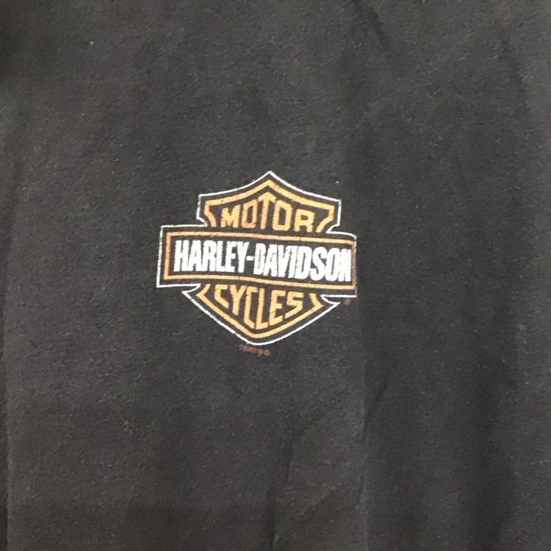 ハーレーダビッドソン Harley-Davidson Tシャツ 半袖 半袖カットソー プリントTシャツ クルーネックカットソー 古着 XL ロゴ、文字 黒 / ブラック /  メンズ USED 古着 中古 10140966