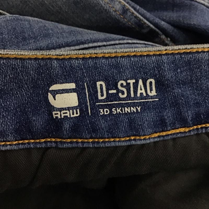 ジースターロゥ G-STAR RAW パンツ デニム、ジーンズ デニムパンツ スリムパンツ カジュアルパンツ ストレッチパンツ 32インチ ダメージ加工 インディゴ / インディゴ /  メンズ USED 古着 中古 10136584