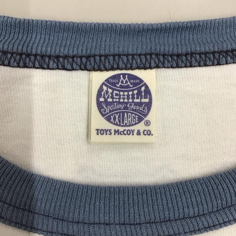トイズマッコイ TOYS McCOY Tシャツ 半袖 リンガーT JOHNSON MOTORS XXL ロゴ、文字 白 / ホワイト / X 青 / ブルー /  メンズ USED 古着 中古 10118032