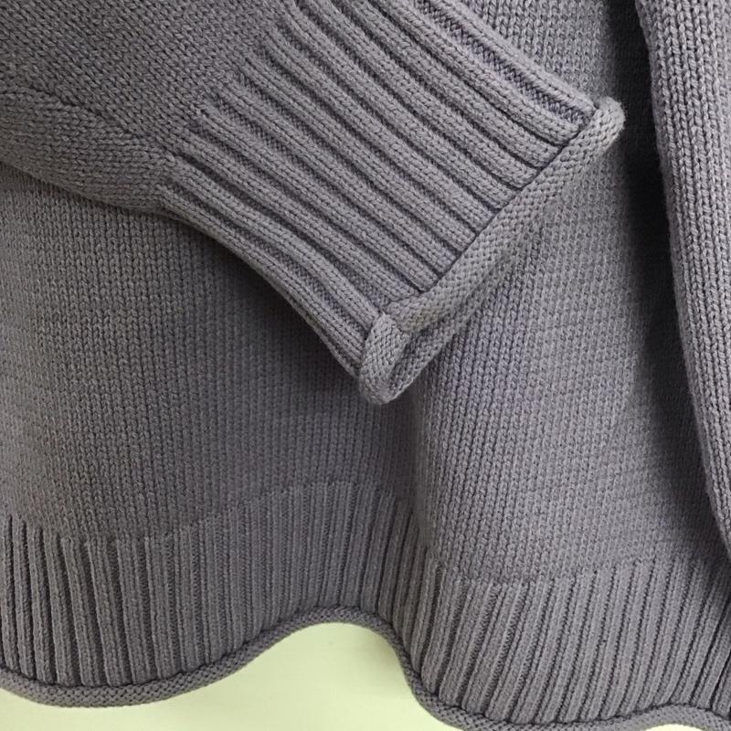 ローリーズファーム LOWRYS FARM ニット、セーター 長袖 長袖ニットカットソー クルーネック セーター FREE 無地 紫 / パープル /  レディース USED 古着 中古 10146692