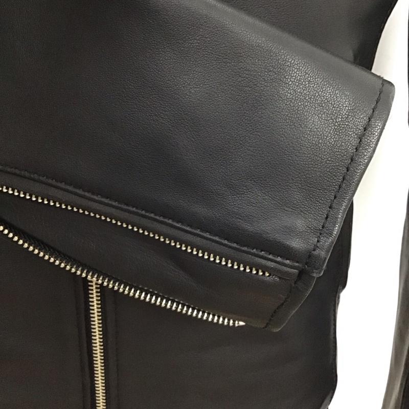 コレクティブ collective. ジャケット、上着 レザージャケット M0873LJM201 シングルライダースジャケット 羊革 M 無地 黒 / ブラック /  メンズ USED 古着 中古 10123667