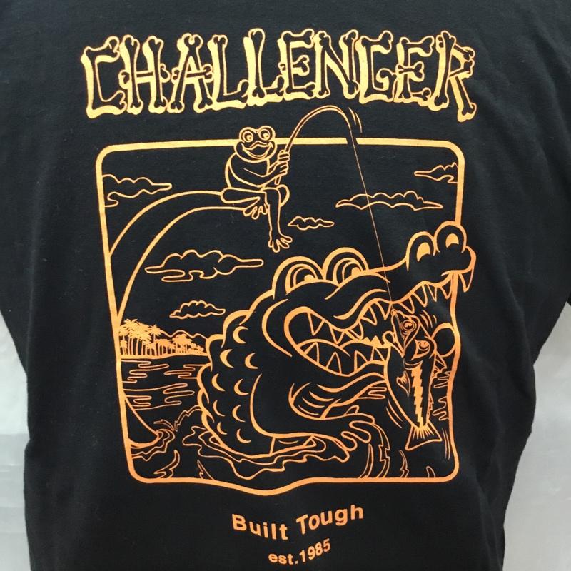 チャレンジャー CHALLENGER Tシャツ 半袖 半袖カットソー プリントTシャツ クルーネックカットソー L プリント 黒 / ブラック /  メンズ USED 古着 中古 10111941