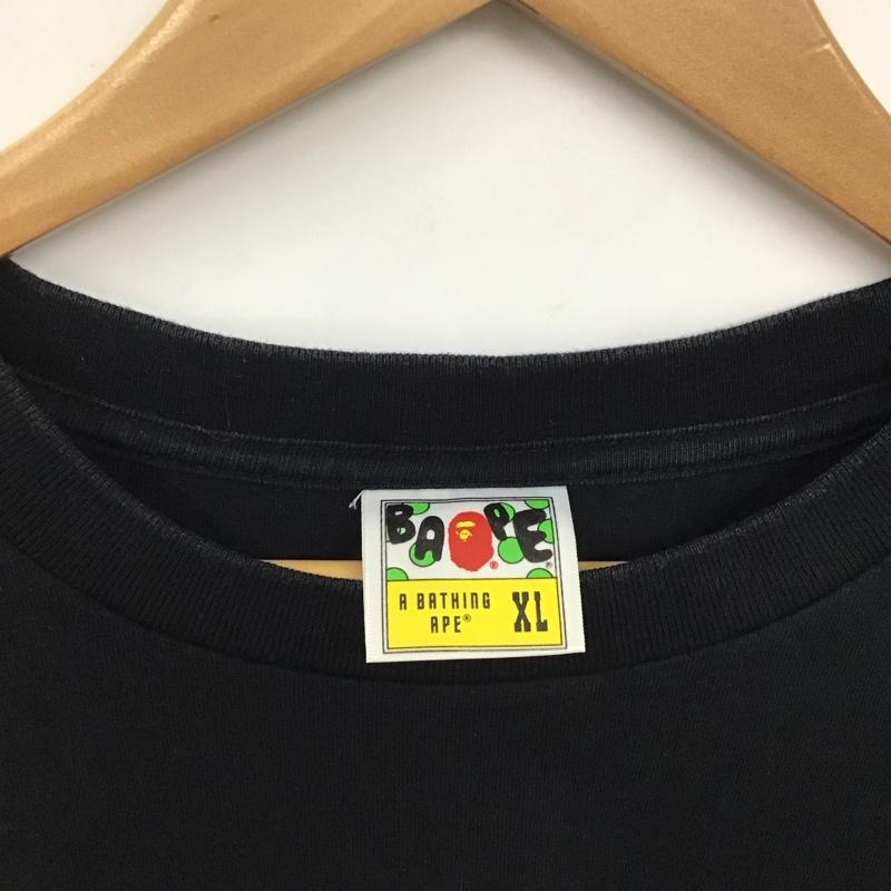 アベイシングエイプ A BATHING APE Tシャツ 半袖 XL 無地 黒 / ブラック /  メンズ USED 古着 中古 10134974