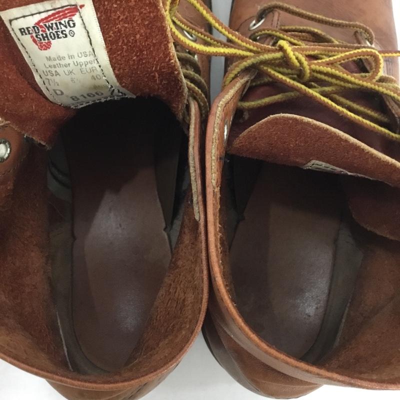 レッドウィング RED WING ブーツ ショートブーツ 8166 6インチ クラシックラウンド 7.5D US：7.5 ロゴ、文字 茶 / ブラウン /  メンズ USED 古着 中古 10133814