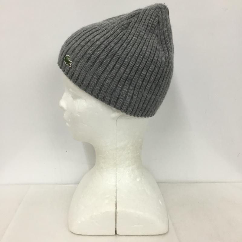 ラコステ LACOSTE 帽子 ニット帽 ビーニー ワンポイント 灰 / グレー /  メンズ USED 古着 中古 10143988