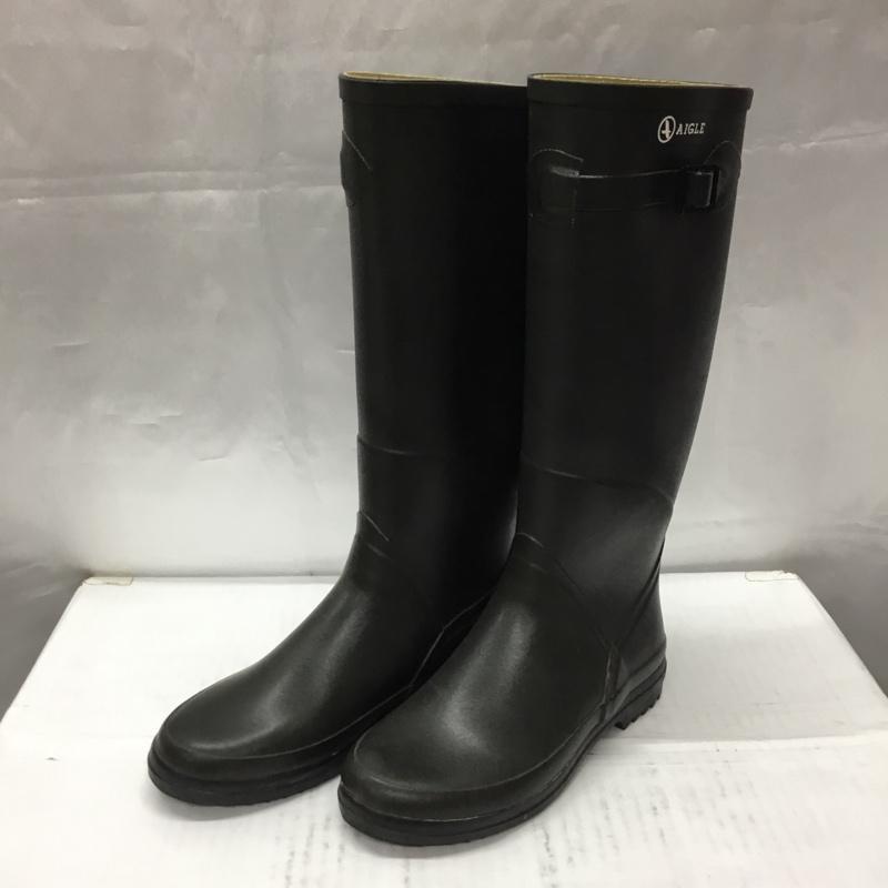 エーグル AIGLE 長靴、レインシューズ 長靴、レインシューズ 101032 レインブーツ 35 ロゴ、文字 黒 / ブラック /  レディース USED 古着 中古 10106522