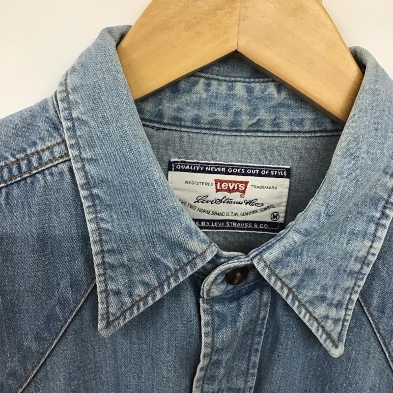 リーバイス Levi s シャツ、ブラウス 長袖 デニムシャツ 長袖シャツ M 無地 インディゴ / インディゴ /  メンズ USED 古着 中古 10150406