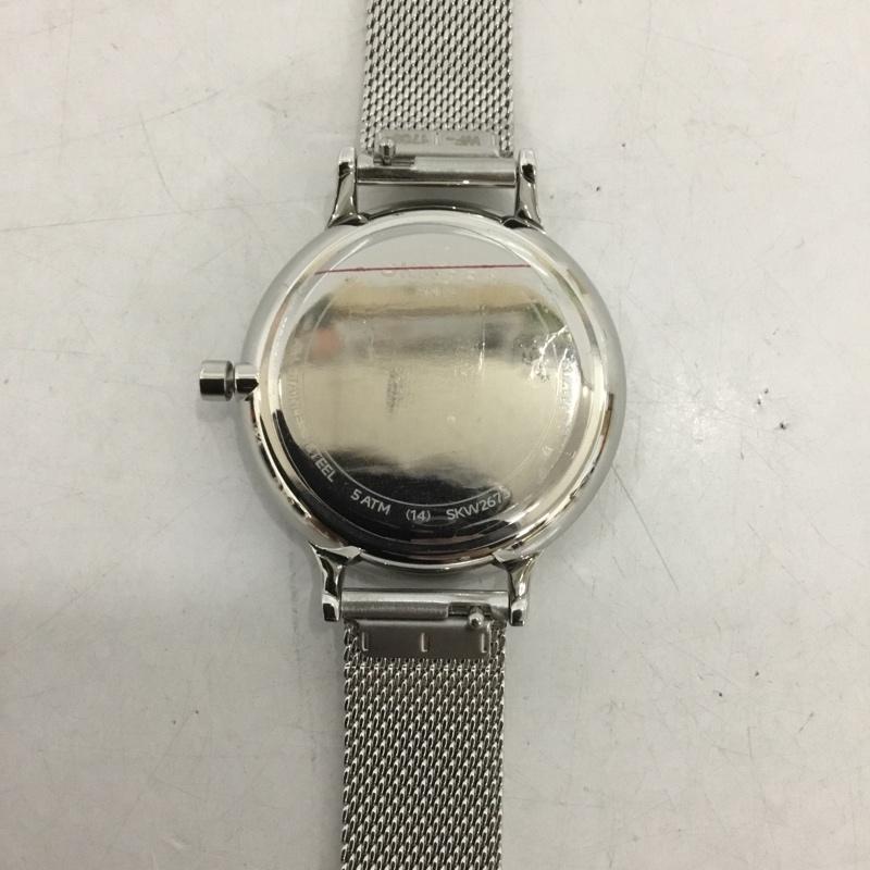 スカーゲン SKAGEN 腕時計 アナログ（クォーツ式） SKW2673 ステンレスメッシュベルト ロゴ、文字 黒 / ブラック / X 銀 / シルバー /  レディース USED 古着 中古 10135167