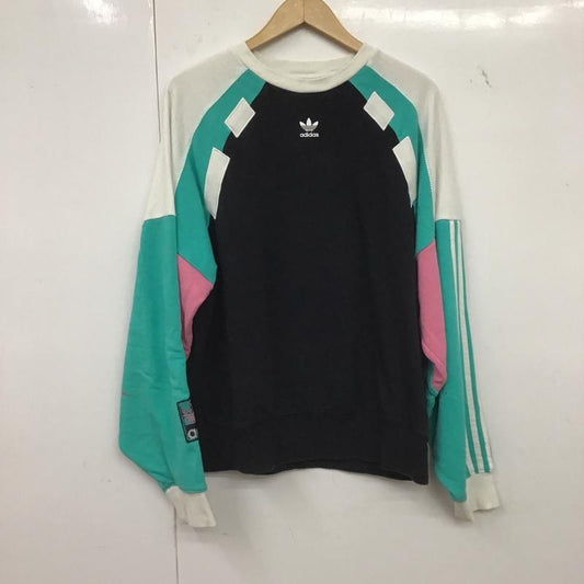 アディダス adidas トレーナー 長袖 hs2629 スウェット L ロゴ、文字 白 / ホワイト / X 黒 / ブラック / X 薄緑 / ライトグリーン / X 桃 / ピンク /  メンズ USED 古着 中古 10148052