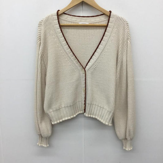 ローリーズファーム LOWRYS FARM カーディガン 長袖 LF623703AD FREE  茶 / ブラウン / X アイボリー / アイボリー /  レディース USED 古着 中古 10144624