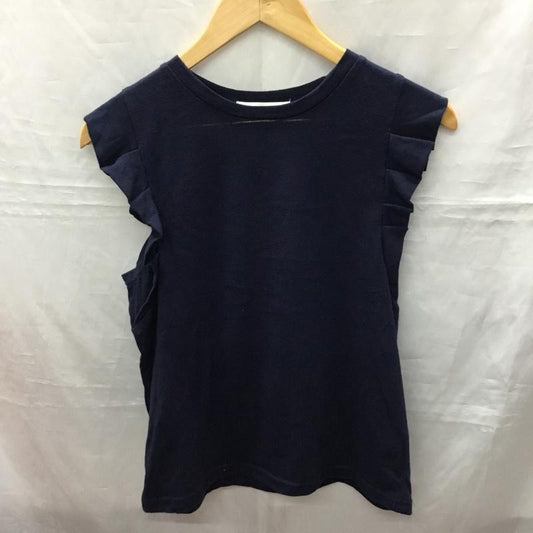 アーバンリサーチ URBAN RESEARCH カットソー 半袖 WH61-21N013 フリル袖 ノースリーブ FREE 無地 紺 / ネイビー /  レディース USED 古着 中古 10118161