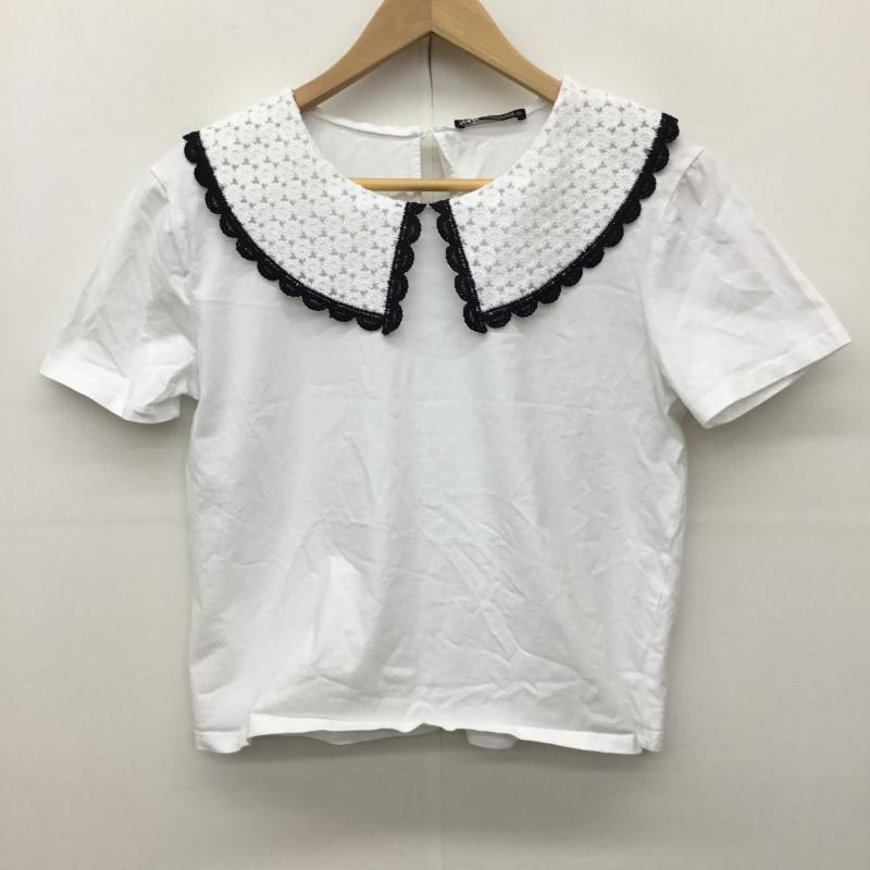 ザラ ZARA カットソー 半袖 S 無地 白 / ホワイト /  レディース USED 古着 中古 10137598