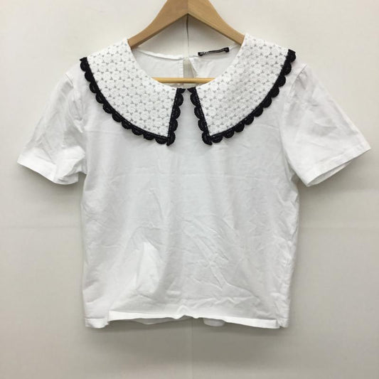 ザラ ZARA カットソー 半袖 S 無地 白 / ホワイト /  レディース USED 古着 中古 10137598