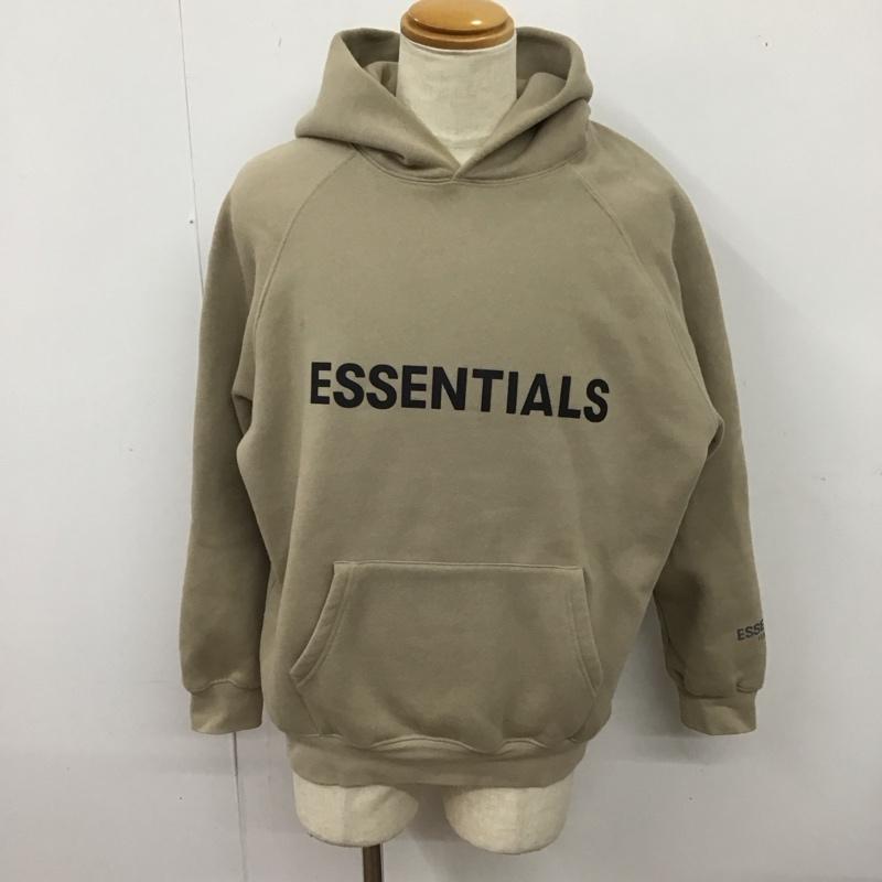エッセンシャルズ ESSENTIALS パーカー 長袖 長袖パーカー フード付きパーカー プリントスウェット トレーナー M ロゴ、文字 ベージュ / ベージュ /  メンズ USED 古着 中古 10123896