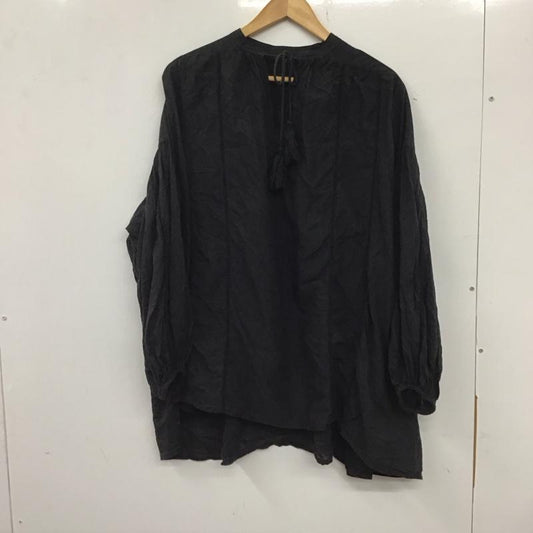 フリークスストア FREAK S STORE カットソー 長袖 長袖カットソー ノーカラーシャツ パフスリーブ FREE 無地 黒 / ブラック /  レディース USED 古着 中古 10135025