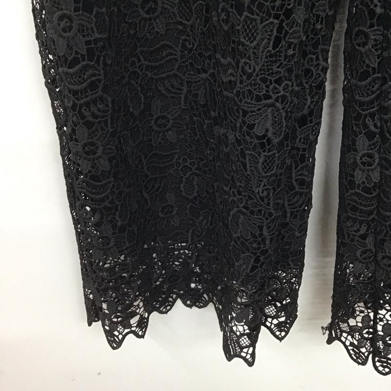 ザラ ZARA ボトムス ボトムス 7149 241 800 ワイドパンツ ストレートパンツ M レース柄 黒 / ブラック /  レディース USED 古着 中古 10146922