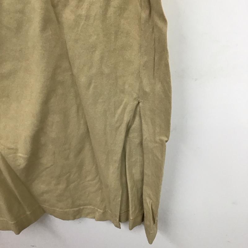 カンゴール KANGOL ワンピース ロングスカート KPLC-00093 フェイクレイヤードワンピース カットワンピース 半袖 サイドスリット L ロゴ、文字 ベージュ / ベージュ /  レディース USED 古着 中古 10119205