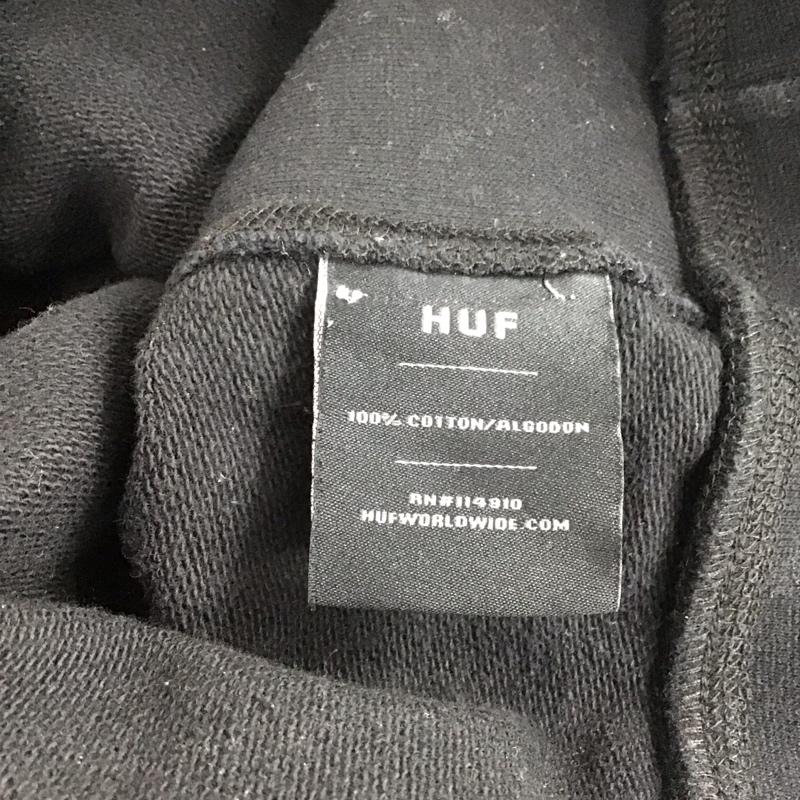 ハフ HUF パーカー 長袖 長袖パーカー プルオーバーパーカー スウェット M ロゴ、文字 黒 / ブラック /  メンズ USED 古着 中古 10147624