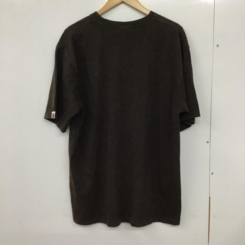 アベイシングエイプ A BATHING APE Tシャツ 半袖 半袖カットソー プリントTシャツ クルーネックカットソー L ロゴ、文字 茶 / ブラウン /  メンズ USED 古着 中古 10132086