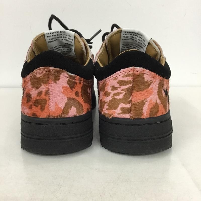 アベイシングエイプ A BATHING APE カジュアルシューズ カジュアルシューズ BAPE CREEP STA 箱有 24cm 25FW レオパードカモ 24.0cm 総柄 桃 / ピンク /  レディース USED 古着 中古 10145445