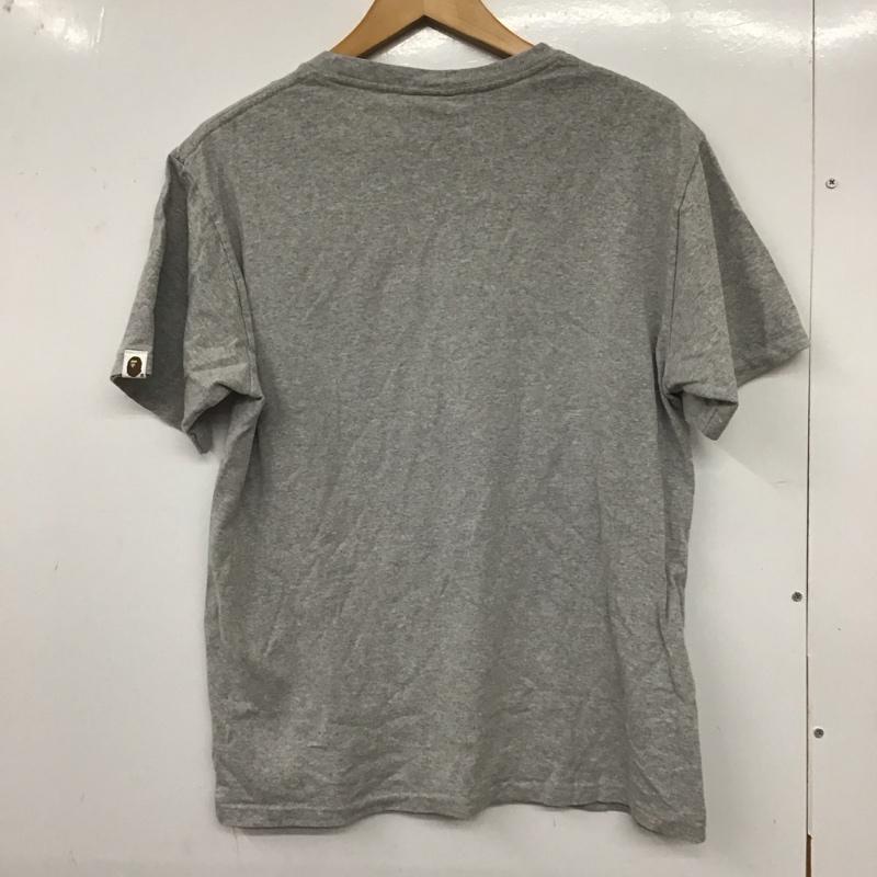 ベイプ BAPE Tシャツ 半袖 半袖カットソー プリントTシャツ クルーネックカットソー M ロゴ、文字 灰 / グレー /  メンズ USED 古着 中古 10129298