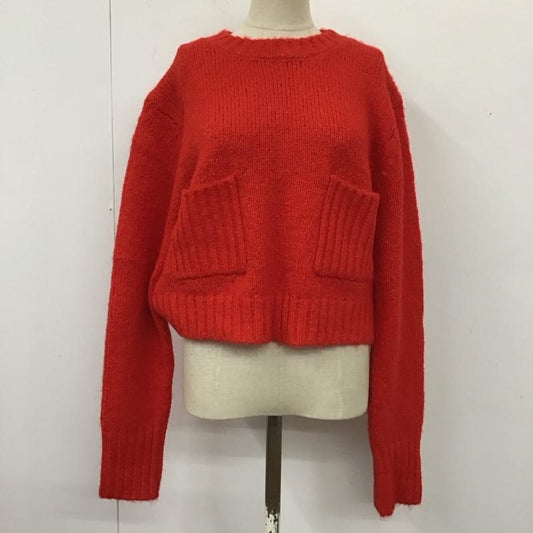 ザラ ZARA ニット、セーター 長袖 9598 189 600 ポケット付き M 無地 赤 / レッド /  レディース USED 古着 中古 10115069