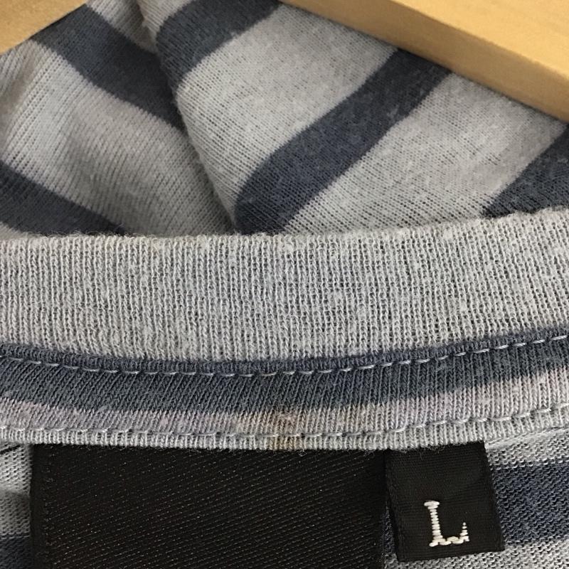 ザノースフェイス THE NORTH FACE カットソー 長袖 nt30123 長袖カットソー プリントカットソー クルーネック L ボーダー柄 紺 / ネイビー /  メンズ USED 古着 中古 10133622