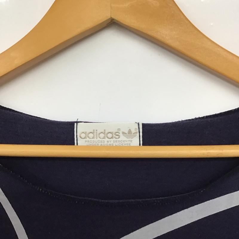 アディダス adidas Tシャツ 半袖 半袖カットソー プリントTシャツ 90s デサント社 ロゴ、文字 紺 / ネイビー /  メンズ USED 古着 中古 10132080