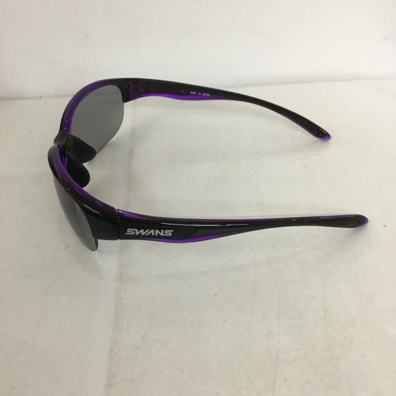 スワンズ Swans めがね・サングラス サングラス LN-0053 LUNA 偏光レンズモデル スポーツサングラス 箱有 ロゴ、文字 黒 / ブラック / X 紫 / パープル /  メンズ USED 古着 中古 10141093