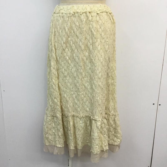 ローズバッド ROSE BUD スカート ひざ丈スカート FREE 無地 X 総柄 オフホワイト / オフホワイト /  レディース USED 古着 中古 10046988