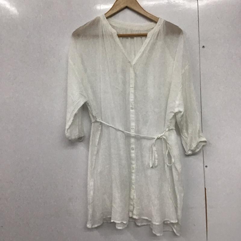 ローリーズファーム LOWRYS FARM シャツ、ブラウス 長袖 lf621112ad ヨウリュウドロストチュニック ブラウス FREE 無地 白 / ホワイト /  レディース USED 古着 中古 10142694