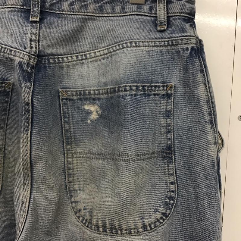 ザラ ZARA パンツ デニム、ジーンズ デニムパンツ ワイドパンツ カジュアルパンツ 40 ダメージ加工 インディゴ / インディゴ /  メンズ USED 古着 中古 10144502