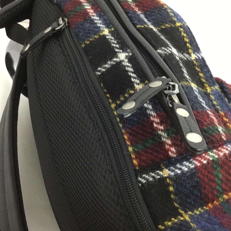 ハリスツイード HARRIS TWEED リュックサック、デイパック リュックサック、デイバッグ チェック フェイクレザー ロゴ、文字 マルチカラー / マルチカラー /  レディース USED 古着 中古 10131063